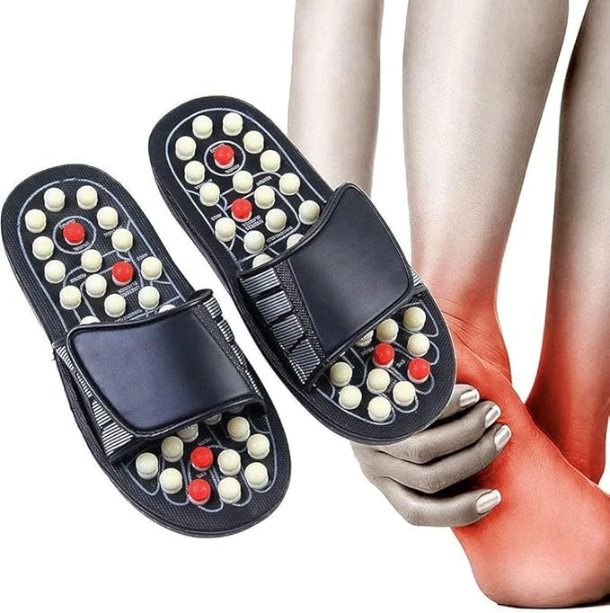 AQUACARE Magnetic Therapy Paduka Slippers | Acupressure | Blood Circulation Slippers Foot Massager For Men and Women (Unisex) |  Pack of 1